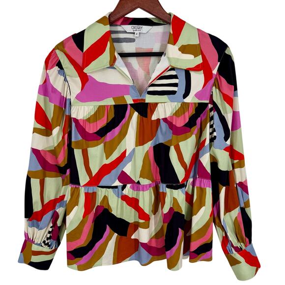 Tuckernuck Crosby by Mollie Burch Medium Wearable Art Blouse Shirt Top Formal - Picture 2 of 9